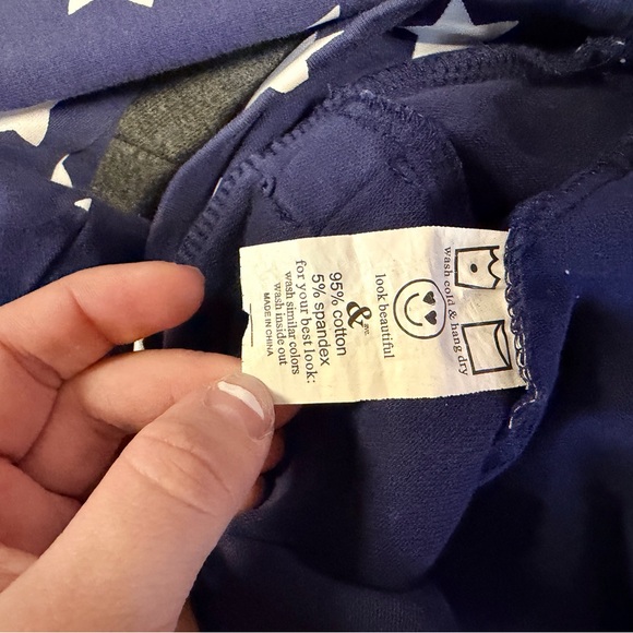 America Navy Blue Star Print Women's Hoodie - Picture 8 of 8